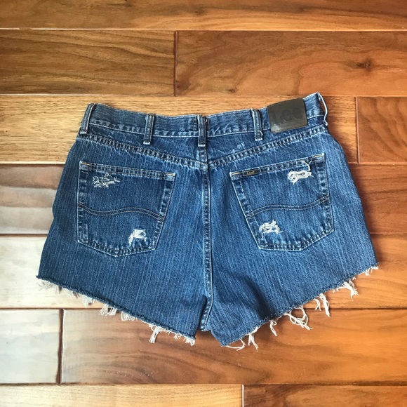 Lee High Waisted Cut Off Denim Shorts - Picture 3 of 3